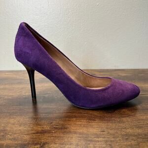 Coach Nala Pumps Size 7 Womens Purple Stiletto Heels Kid Suede Leather Deep Plum